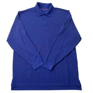 5.11.Tactical Series Mens Large 100% Cotton Midnight Blue Long Sleeve Polo Shirt